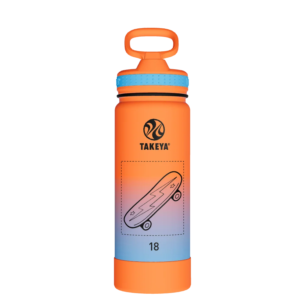 Takeya Actives Water Bottle With Straw Lid - 18oz Ombre Awestruck - Model 51393-TAKEYA-ACTIVES-WATER-BOTTLE-WITH-STRAW-LID-CUSTOMIZED-81-18OZ-OMBRE-AWESTRUCK