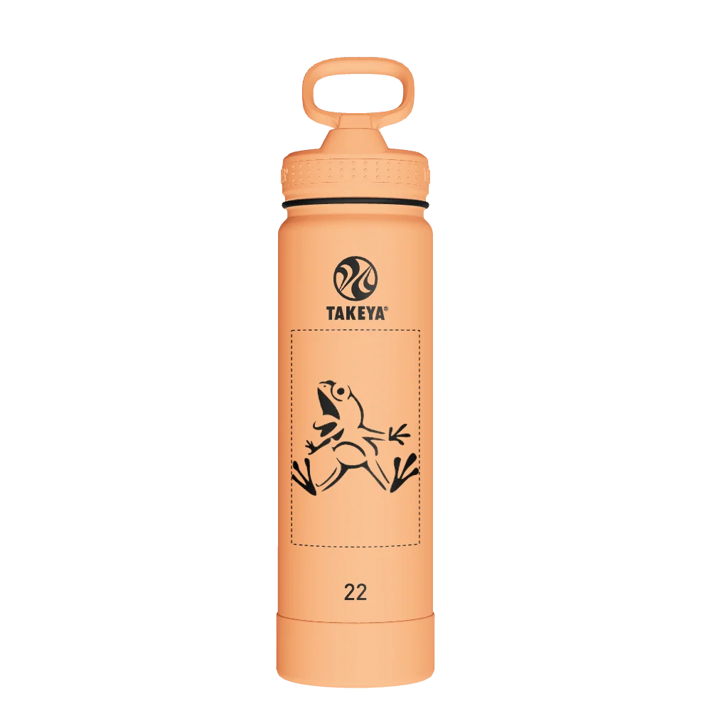Takeya Actives Water Bottle With Straw Lid - 22oz Tart Orange - Model 52299-TAKEYA-ACTIVES-WATER-BOTTLE-WITH-STRAW-LID-CUSTOMIZED-141-22OZ-TART-ORANGE