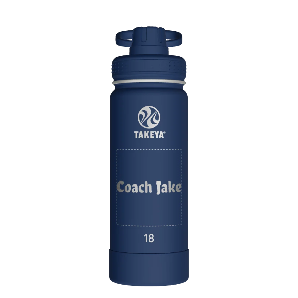 Takeya Actives Water Bottle With Spout Lid - 18oz Midnight - Model 51064-TAKEYA-ACTIVES-WATER-BOTTLE-WITH-SPOUT-LID-CUSTOMIZED-211-18OZ-MIDNIGHT