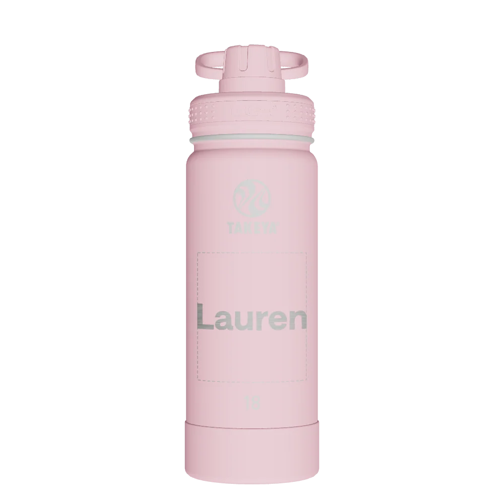Takeya Actives Water Bottle With Spout Lid - 18oz Blush - Model 51079-TAKEYA-ACTIVES-WATER-BOTTLE-WITH-SPOUT-LID-CUSTOMIZED-116-18OZ-BLUSH