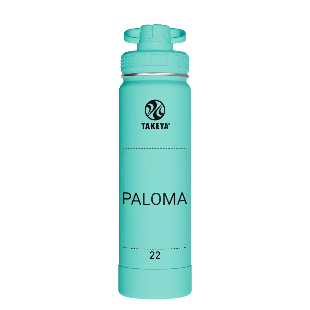 Takeya Actives Water Bottle With Spout Lid - 22oz Teal - Model 50301-TAKEYA-ACTIVES-WATER-BOTTLE-WITH-SPOUT-LID-CUSTOMIZED-293-22OZ-TEAL