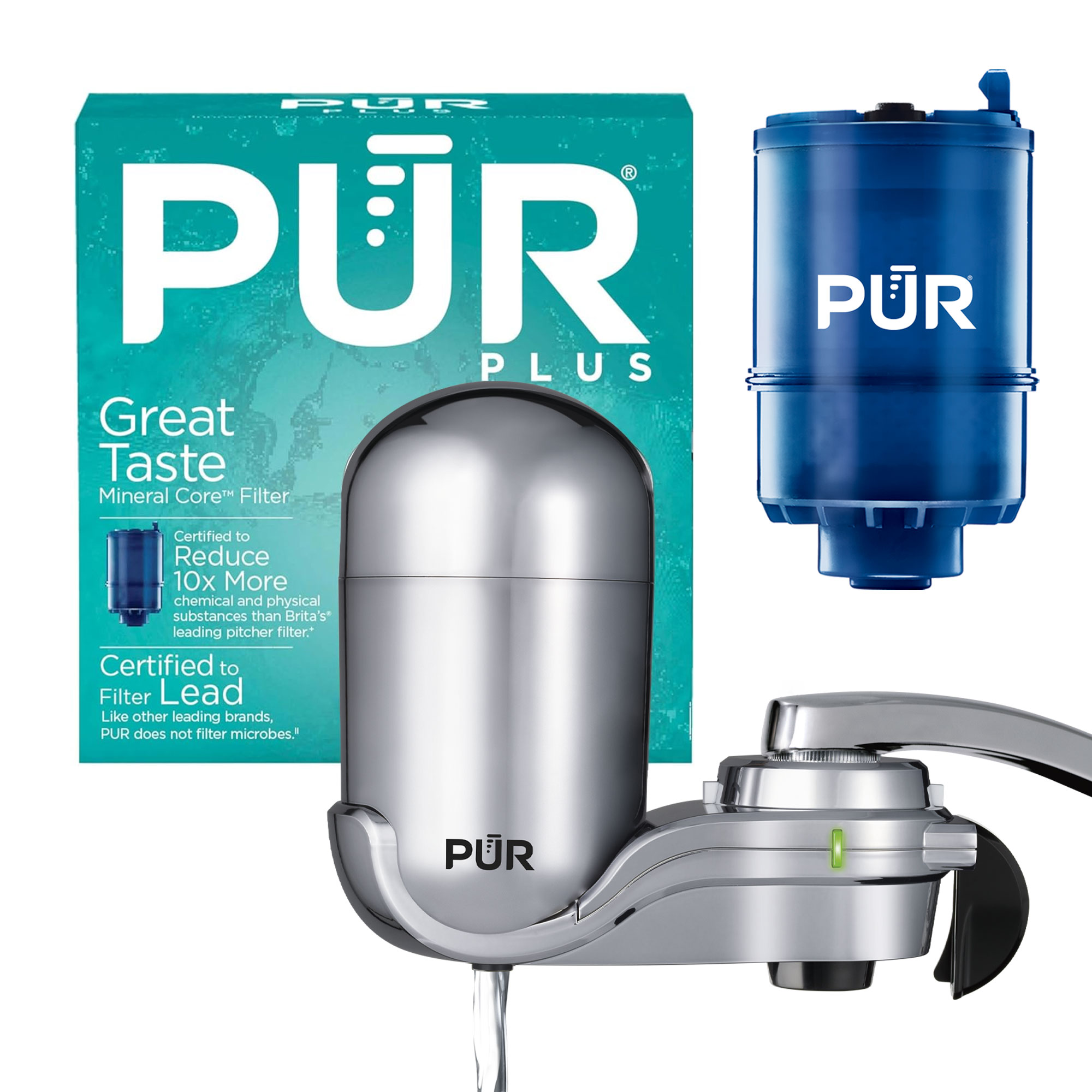 PUR PLUS vertical faucet system chrome