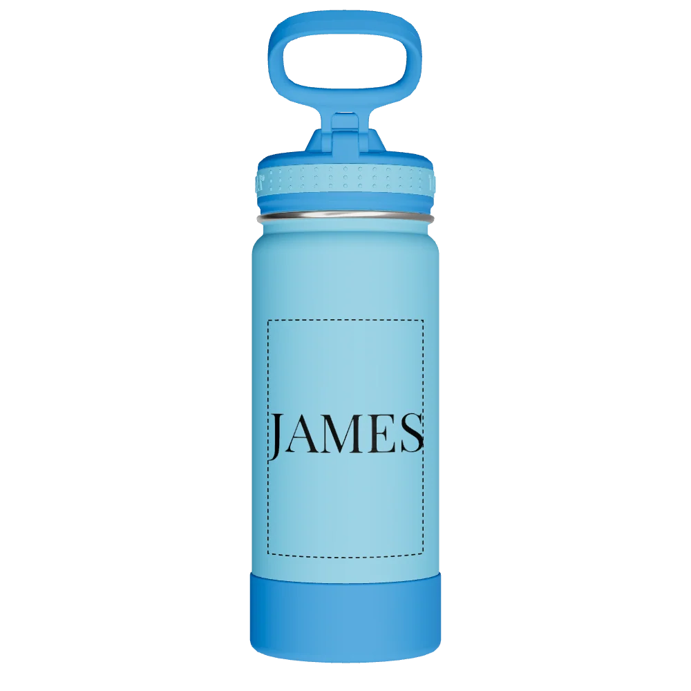 Takeya Actives Kids Water Bottle With Straw Lid - 16oz Atlantic/SailBlue - Model 52401-TAKEYA-ACTIVES-KIDS-WATER-BOTTLE-WITH-STRAW-LID-CUSTOMIZED-90-16OZ-ATLANTIC-SAILBLUE