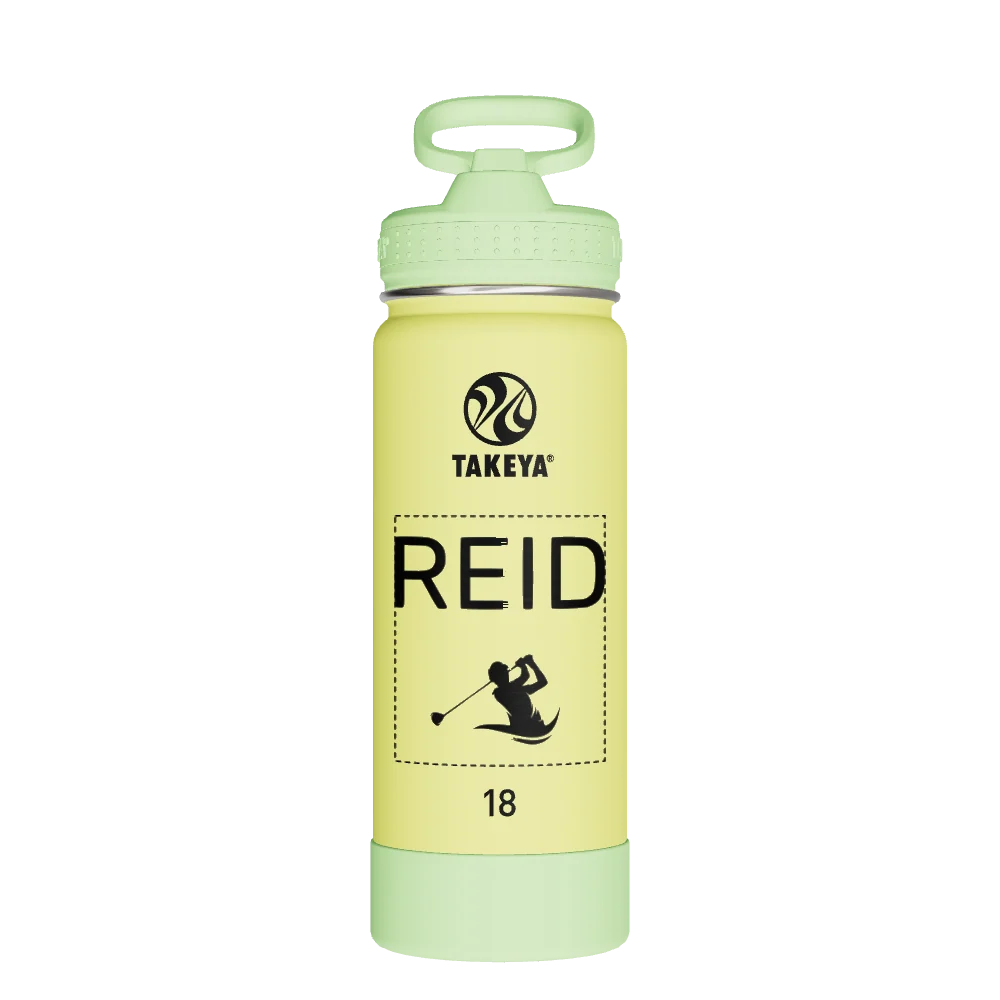 Takeya Actives Kids Glow In The Dark Water Bottle With Straw Lid - 18oz Lightning Green - Model 51075-TAKEYA-ACTIVES-KIDS-GLOW-IN-THE-DARK-WATER-BOTTLE-WITH-STRAW-LID-CUSTOMIZED-4-18OZ-LIGHTNING-GREEN