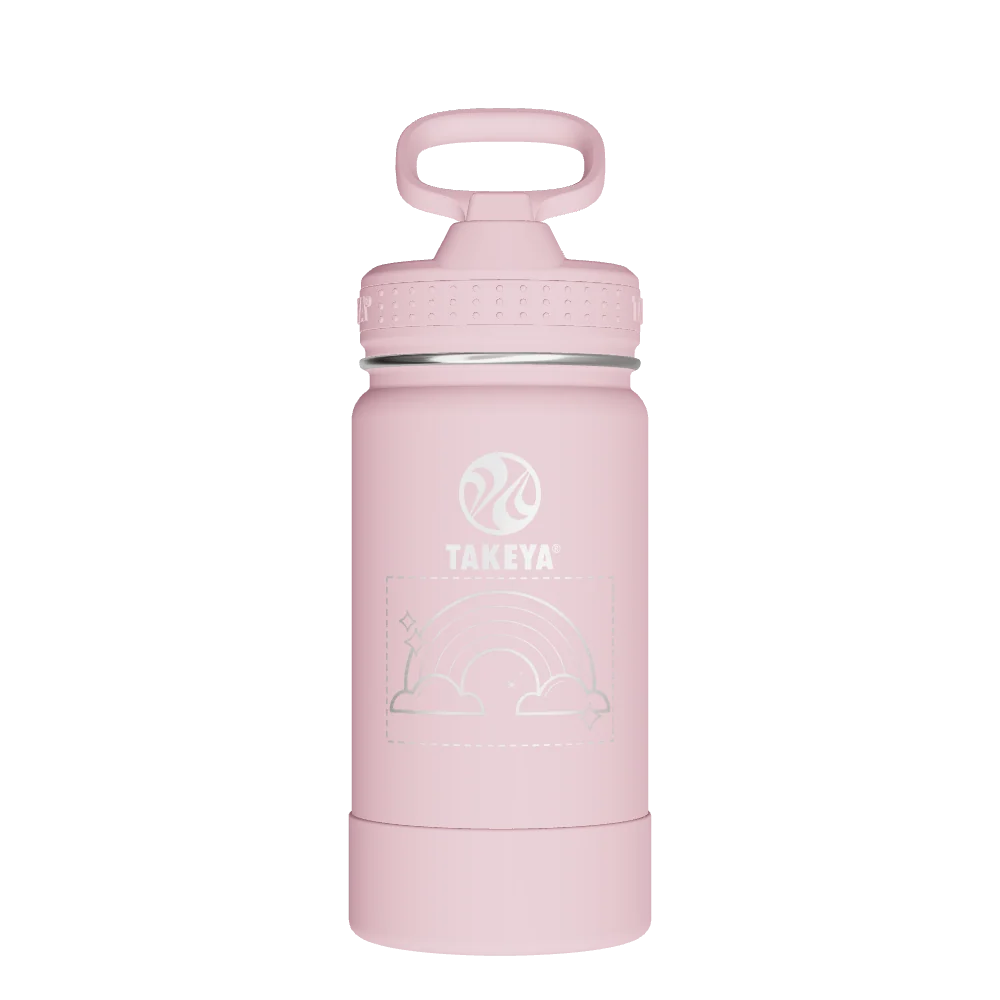 Takeya Actives Kids Water Bottle With Straw Lid - 14oz Blush - Model 51141-TAKEYA-ACTIVES-KIDS-WATER-BOTTLE-WITH-STRAW-LID-CUSTOMIZED-62-14OZ-BLUSH