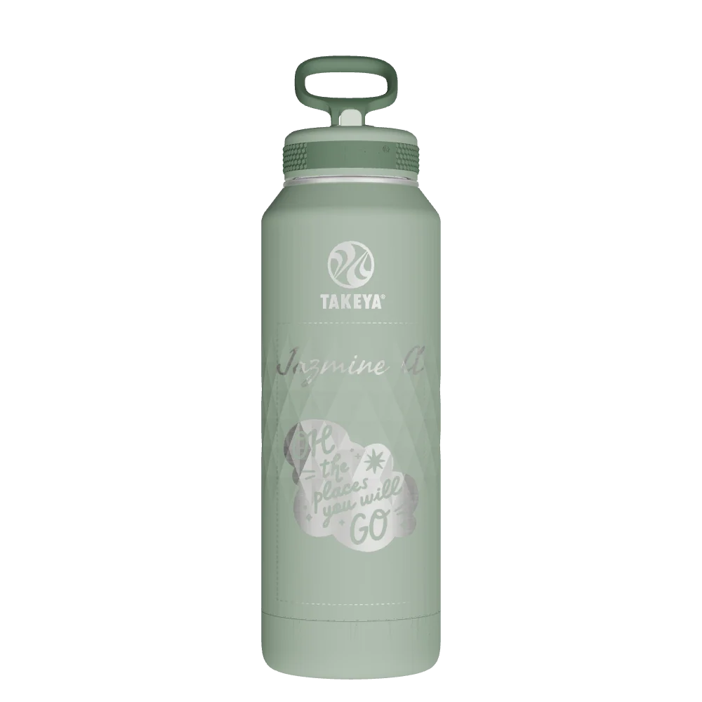 Takeya Sport Water Bottle - 40oz Eucalyptus Straw - Model 51358-TAKEYA-SPORT-WATER-BOTTLE-CUSTOMIZED-259-40OZ-EUCALYPTUS-STRAW