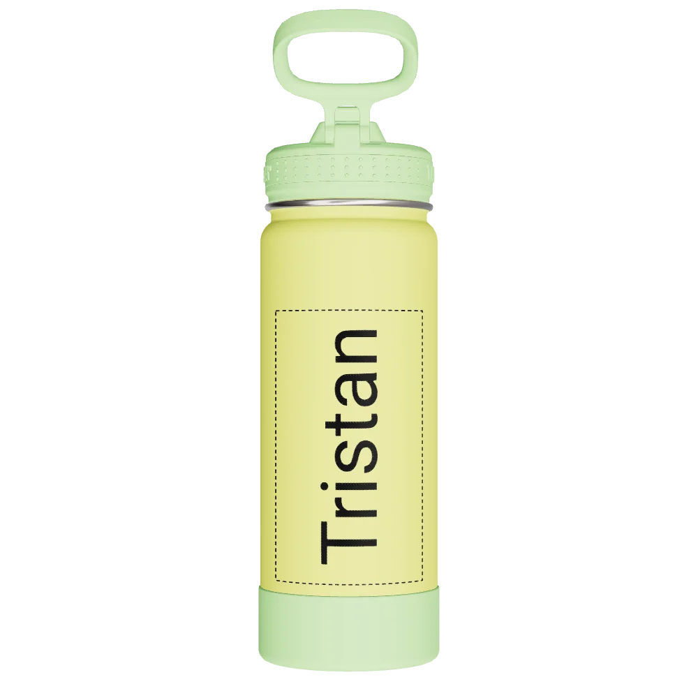 Takeya Actives Kids Glow In The Dark Water Bottle With Straw Lid - 18oz Lightning Green - Model 51075-TAKEYA-ACTIVES-KIDS-GLOW-IN-THE-DARK-WATER-BOTTLE-WITH-STRAW-LID-CUSTOMIZED-30-18OZ-LIGHTNING-GREEN