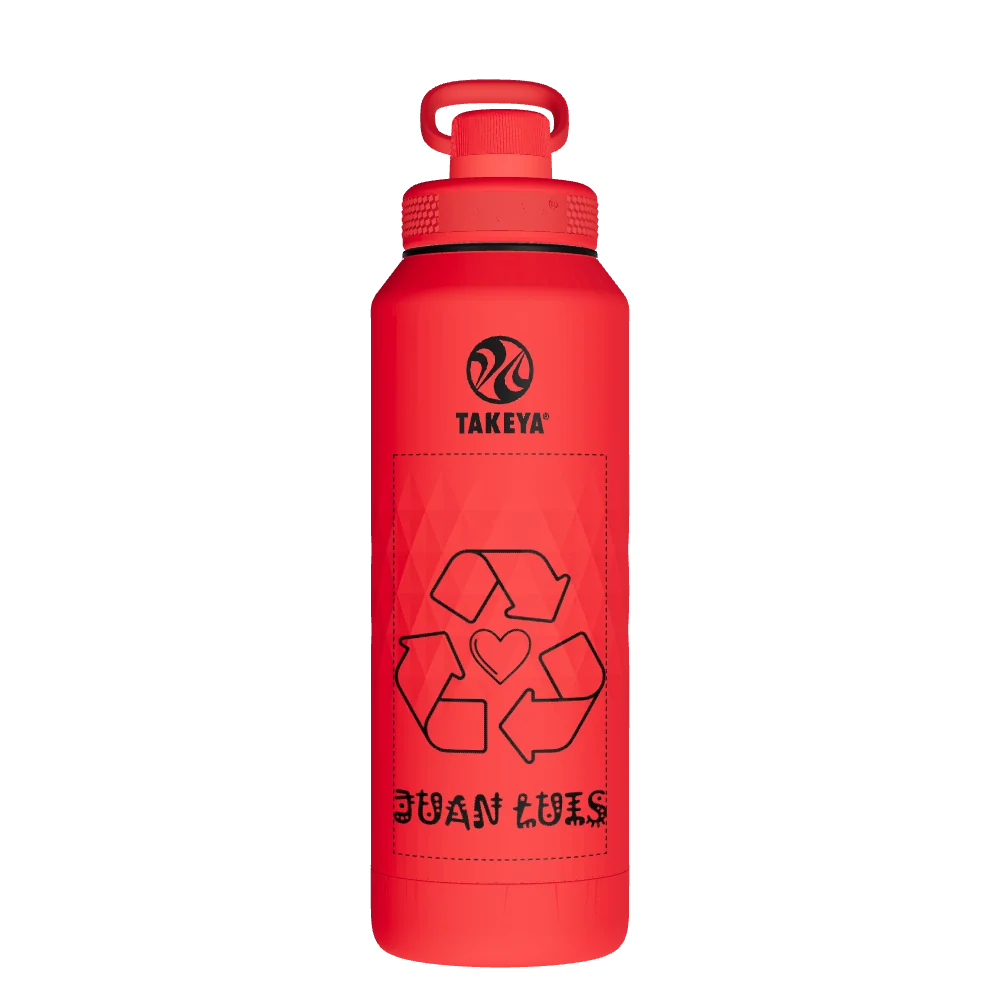 Takeya Sport Water Bottle - 40oz Crimson Spout - Model 51349-TAKEYA-SPORT-WATER-BOTTLE-CUSTOMIZED-387-40OZ-CRIMSON-SPOUT