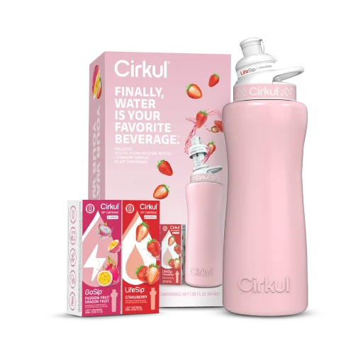 Cirkul 32oz. Blush Pink Stainless Steel Bottle Starter Kit