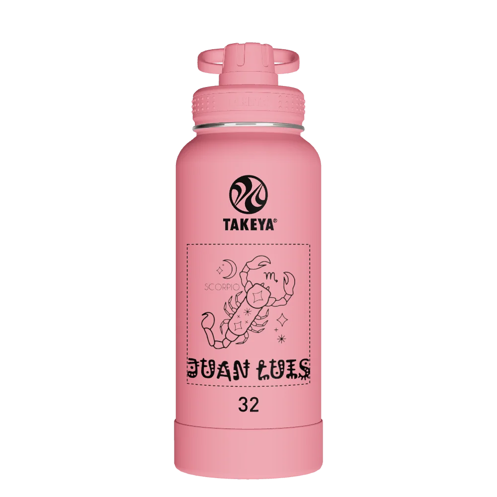 Takeya Actives Water Bottle With Spout Lid - 32oz Pink Mimosa