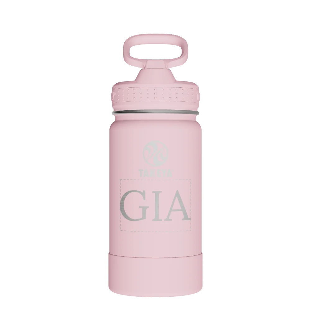 Takeya Actives Kids Water Bottle With Straw Lid - 14oz Blush - Model 51141-TAKEYA-ACTIVES-KIDS-WATER-BOTTLE-WITH-STRAW-LID-CUSTOMIZED-28-14OZ-BLUSH