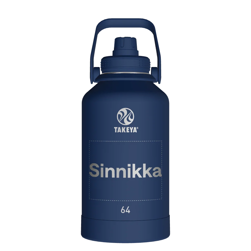Takeya Actives Water Bottle With Spout Lid - 64oz Midnight - Model 51114-TAKEYA-ACTIVES-WATER-BOTTLE-WITH-SPOUT-LID-CUSTOMIZED-80-64OZ-MIDNIGHT