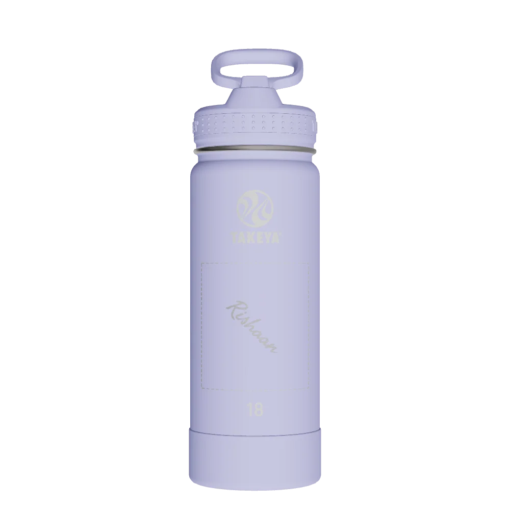 Takeya Actives Water Bottle With Straw Lid - 18oz Lavender Field - Model 51228-TAKEYA-ACTIVES-WATER-BOTTLE-WITH-STRAW-LID-CUSTOMIZED-101-18OZ-LAVENDER-FIELD