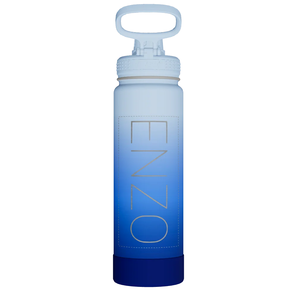 Takeya Actives Water Bottle With Spout Lid - 24oz Pacific Blue - Model 51396-TAKEYA-ACTIVES-WATER-BOTTLE-WITH-SPOUT-LID-CUSTOMIZED-417-24OZ-PACIFIC-BLUE