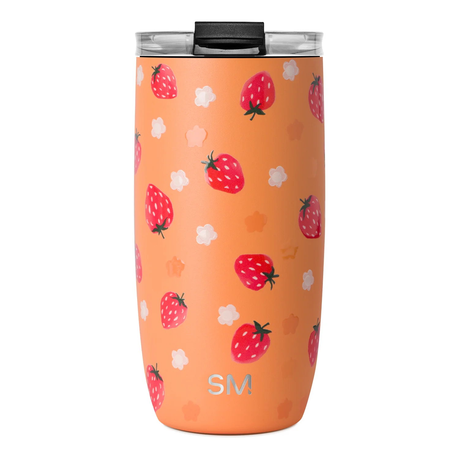 Simple Modern Voyager Tumbler with Clear Flip Lid & Straw - 16oz Strawberry Fields