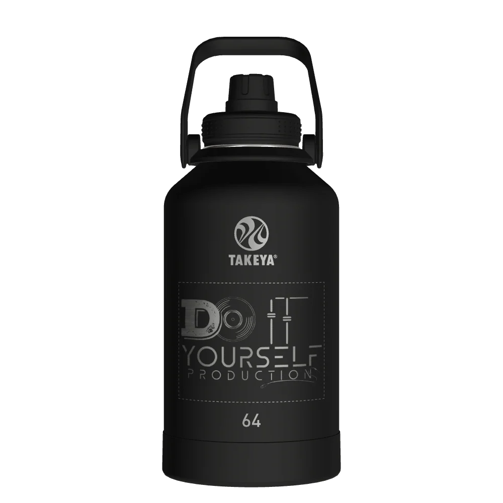 Takeya Actives Water Bottle With Spout Lid - 64oz Onyx - Model 51116-TAKEYA-ACTIVES-WATER-BOTTLE-WITH-SPOUT-LID-CUSTOMIZED-345-64OZ-ONYX