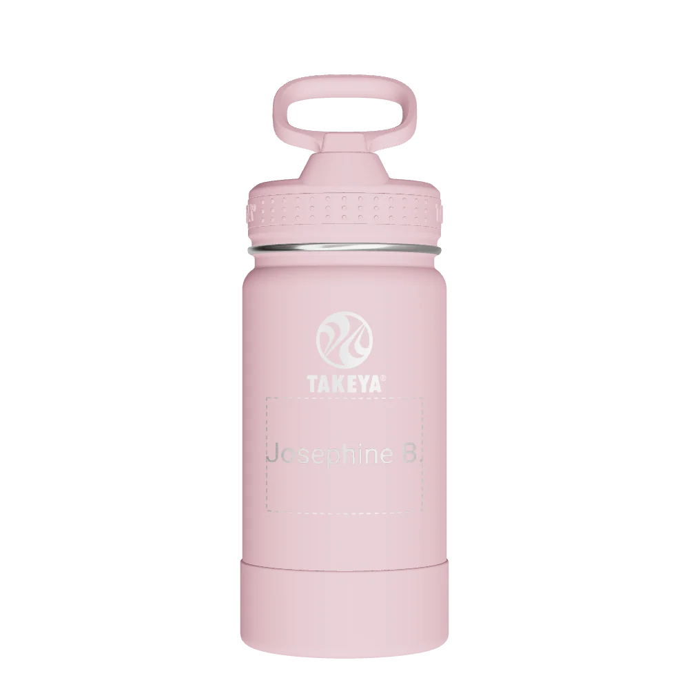 Takeya Actives Kids Water Bottle With Straw Lid - 14oz Blush - Model 51141-TAKEYA-ACTIVES-KIDS-WATER-BOTTLE-WITH-STRAW-LID-CUSTOMIZED-97-14OZ-BLUSH