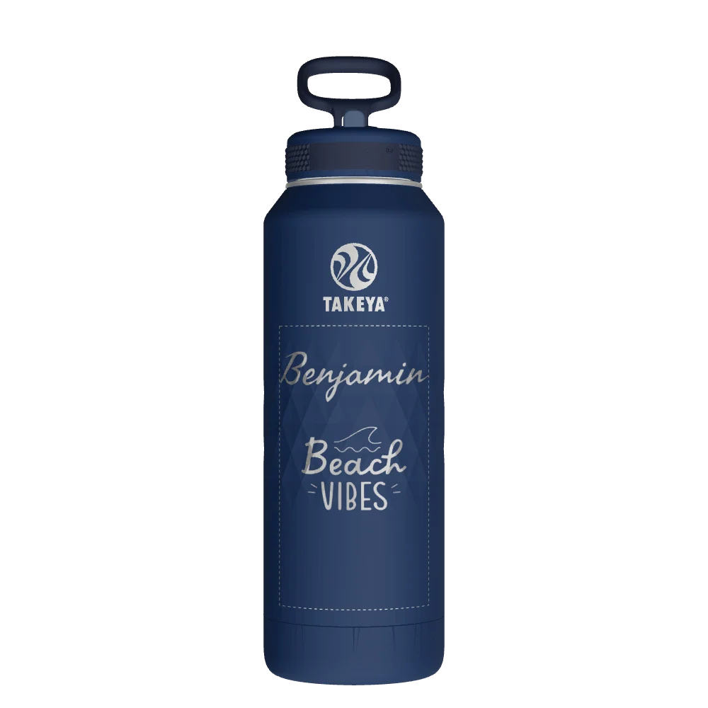 Takeya Sport Water Bottle - 40oz Indigo Straw