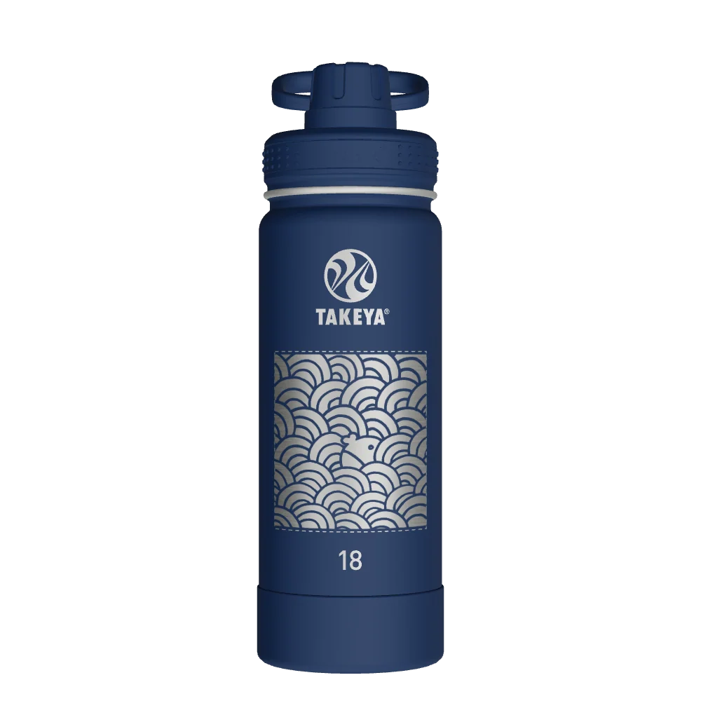 Takeya Actives Water Bottle With Spout Lid - 18oz Midnight - Model 51064-TAKEYA-ACTIVES-WATER-BOTTLE-WITH-SPOUT-LID-CUSTOMIZED-267-18OZ-MIDNIGHT