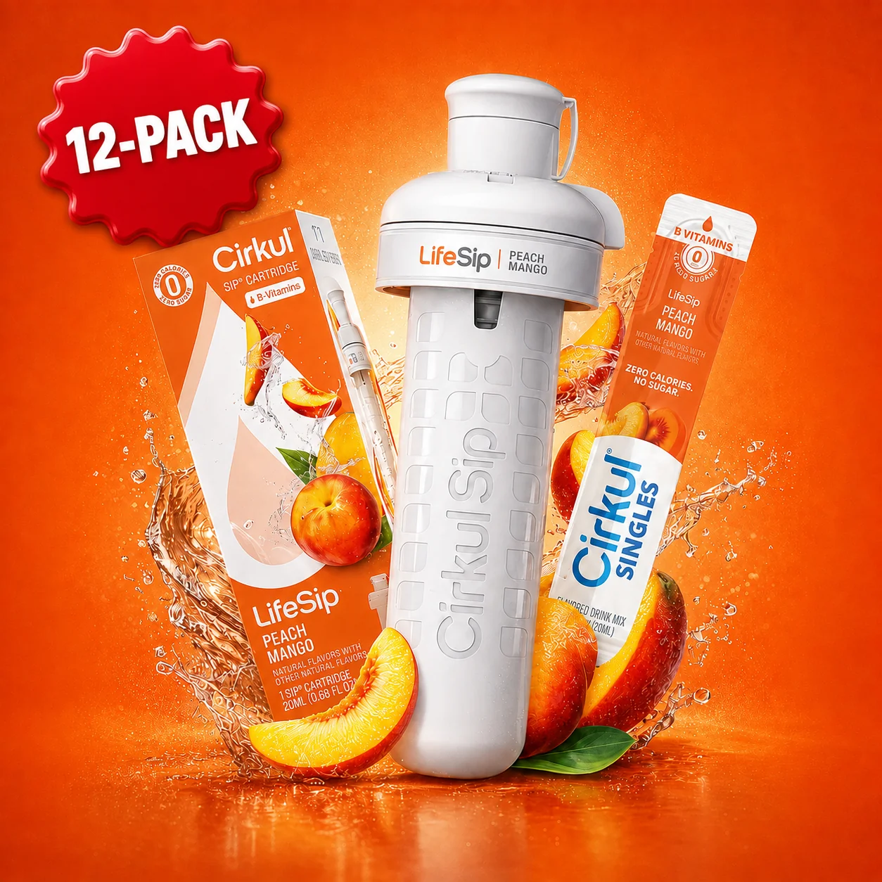 Cirkul 12 Pack LifeSip Peach Mango