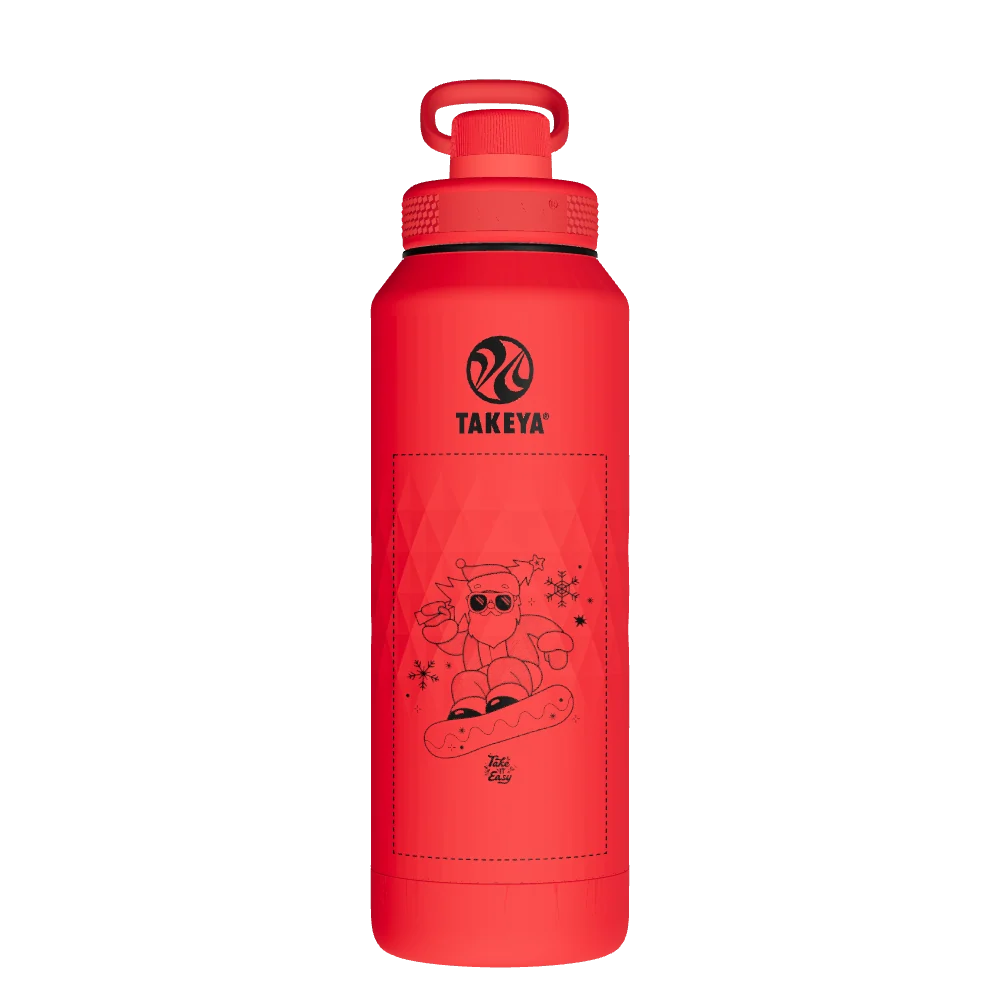 Takeya Sport Water Bottle - 40oz Crimson Spout - Model 51349-TAKEYA-SPORT-WATER-BOTTLE-CUSTOMIZED-388-40OZ-CRIMSON-SPOUT