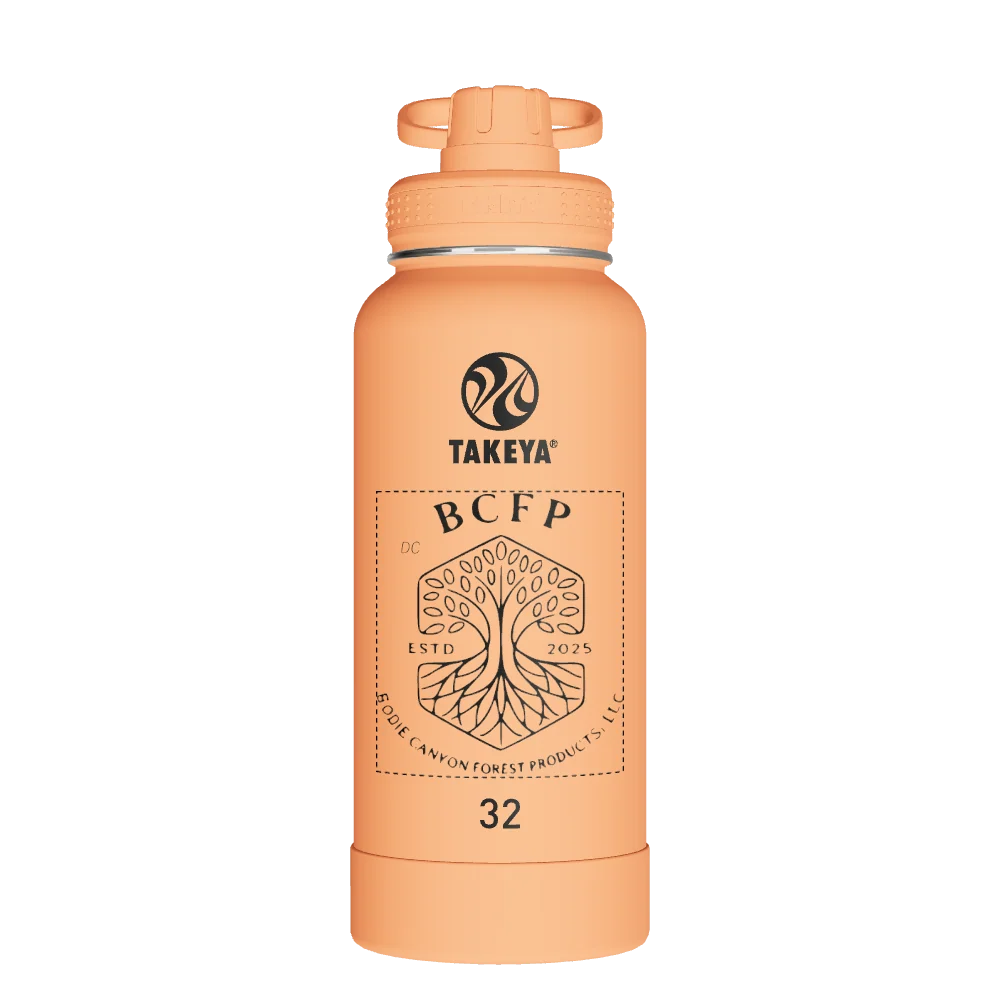 Takeya Actives Water Bottle With Spout Lid - 32oz Tart Orange - Model 51036-TAKEYA-ACTIVES-WATER-BOTTLE-WITH-SPOUT-LID-CUSTOMIZED-358-32OZ-TART-ORANGE