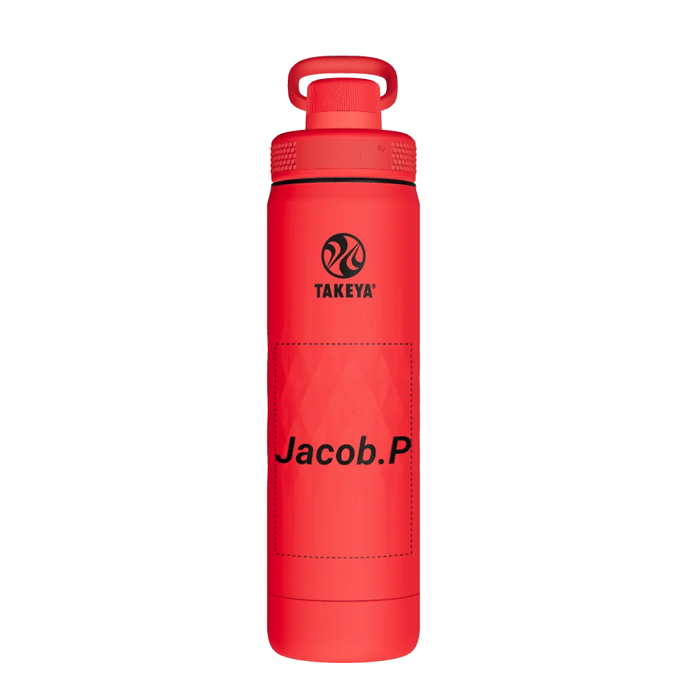 Takeya Sport Water Bottle - 22oz Crimson Spout - Model 51317-TAKEYA-SPORT-WATER-BOTTLE-CUSTOMIZED-265-22OZ-CRIMSON-SPOUT