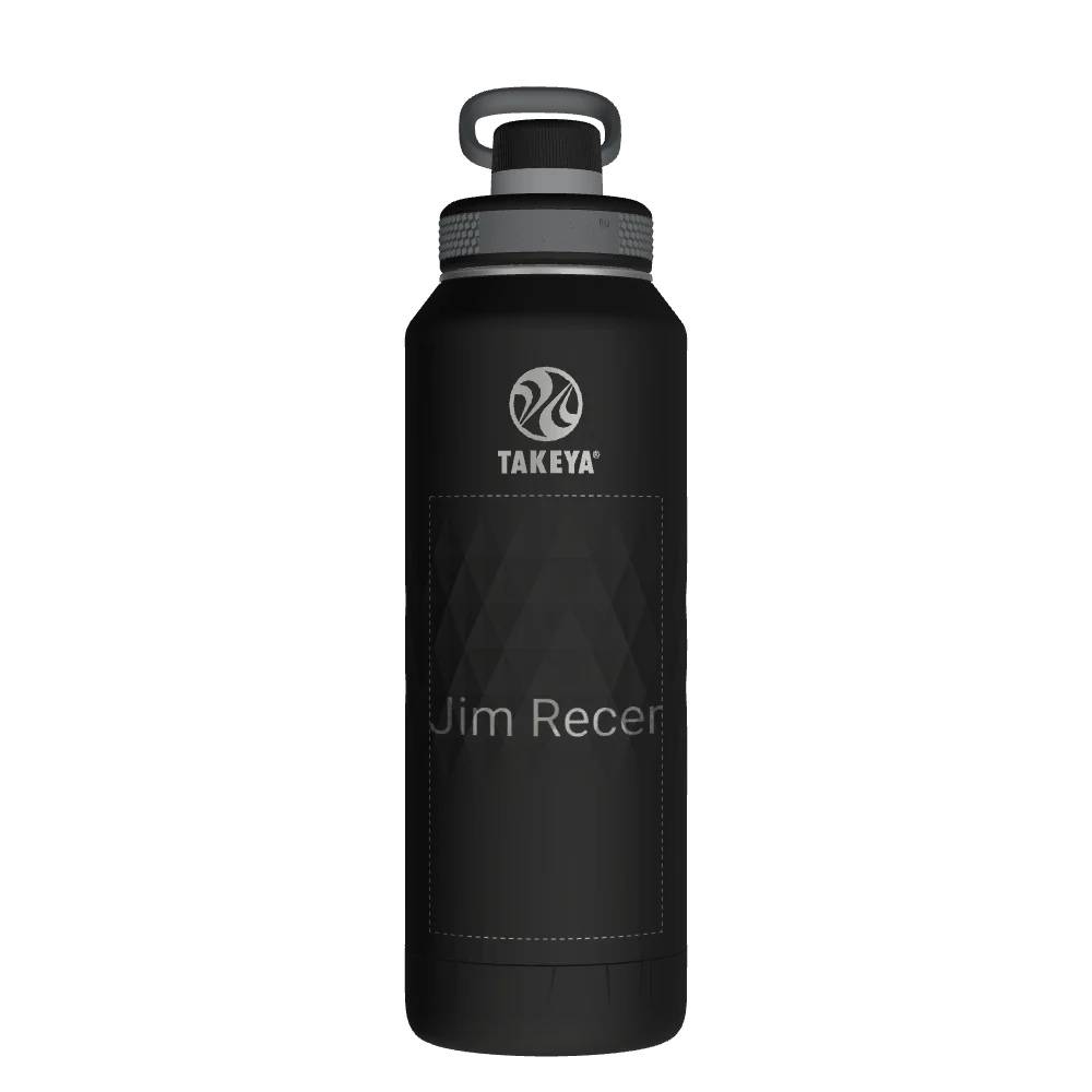 Takeya Sport Water Bottle - 40oz Obsidian Spout - Model 51347-TAKEYA-SPORT-WATER-BOTTLE-CUSTOMIZED-63-40OZ-OBSIDIAN-SPOUT
