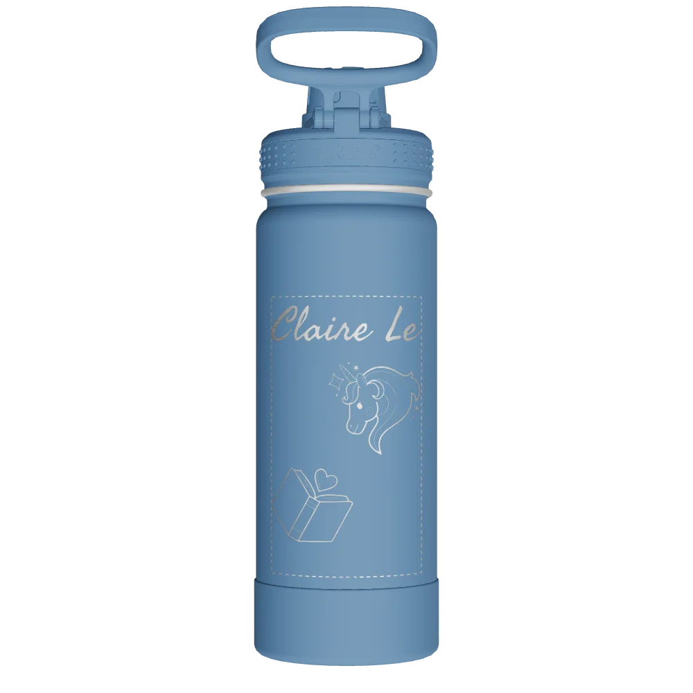 Takeya Actives Water Bottle With Spout Lid - 18oz Bluestone - Model 51214-TAKEYA-ACTIVES-WATER-BOTTLE-WITH-SPOUT-LID-CUSTOMIZED-383-18OZ-BLUESTONE