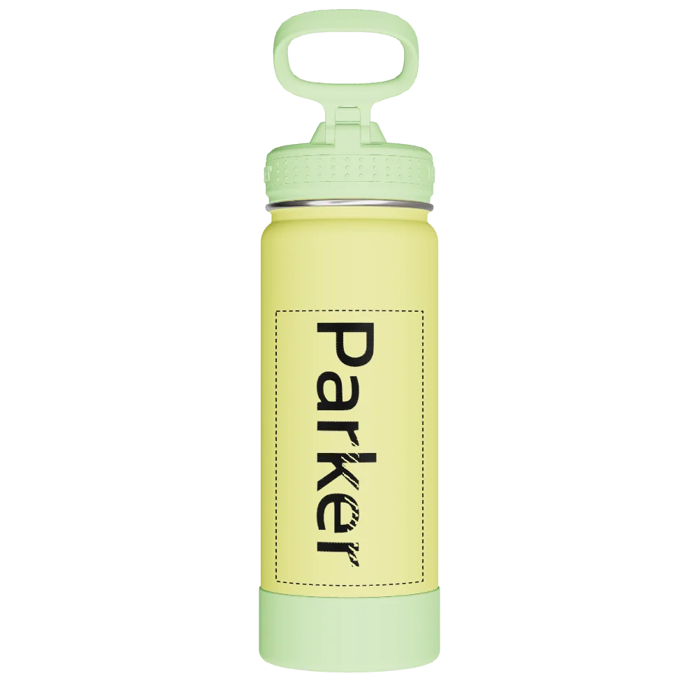 Takeya Actives Kids Glow In The Dark Water Bottle With Straw Lid - 18oz Lightning Green - Model 51075-TAKEYA-ACTIVES-KIDS-GLOW-IN-THE-DARK-WATER-BOTTLE-WITH-STRAW-LID-CUSTOMIZED-21-18OZ-LIGHTNING-GREEN