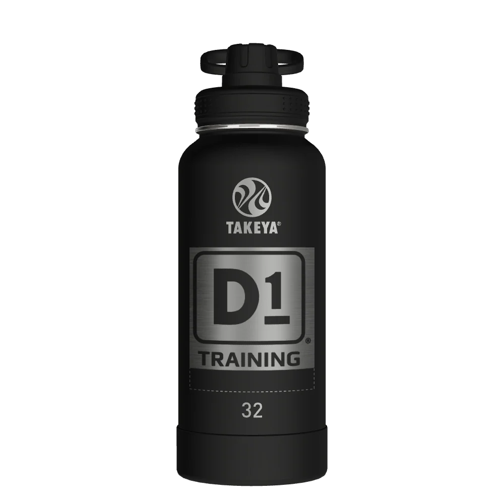 Takeya Actives Water Bottle With Spout Lid - 32oz Onyx - Model 51020-TAKEYA-ACTIVES-WATER-BOTTLE-WITH-SPOUT-LID-CUSTOMIZED-409-32OZ-ONYX