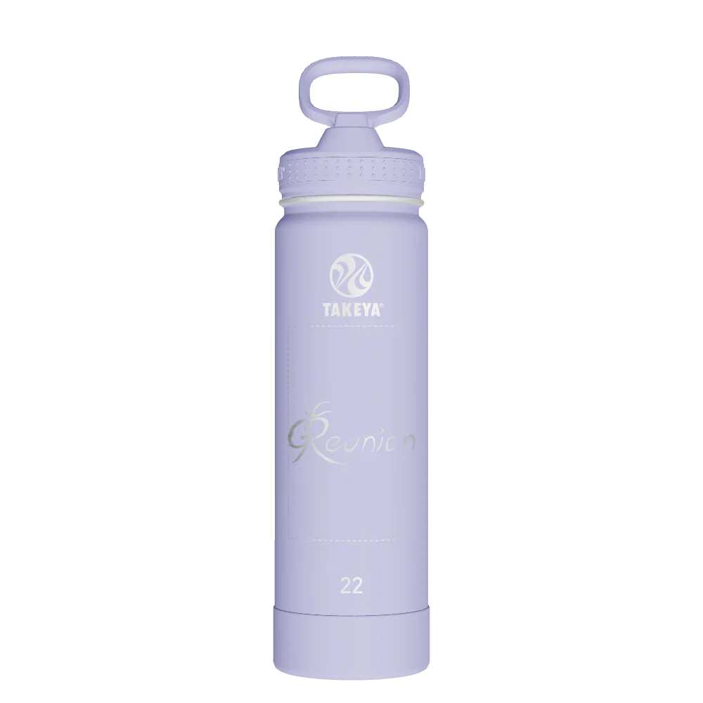 Takeya Actives Water Bottle With Straw Lid - 22oz Lavender Field - Model 52296-TAKEYA-ACTIVES-WATER-BOTTLE-WITH-STRAW-LID-CUSTOMIZED-148-22OZ-LAVENDER-FIELD
