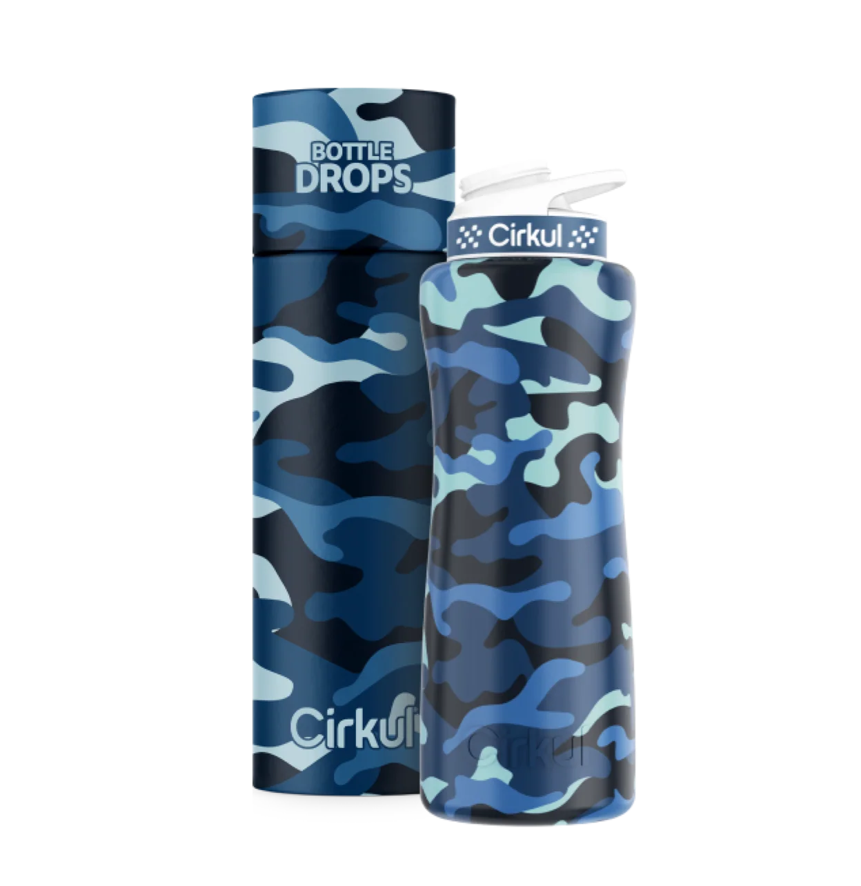 Cirkul Limited Edition: 32oz. Ocean Camo Stainless Steel Bottle & Lid