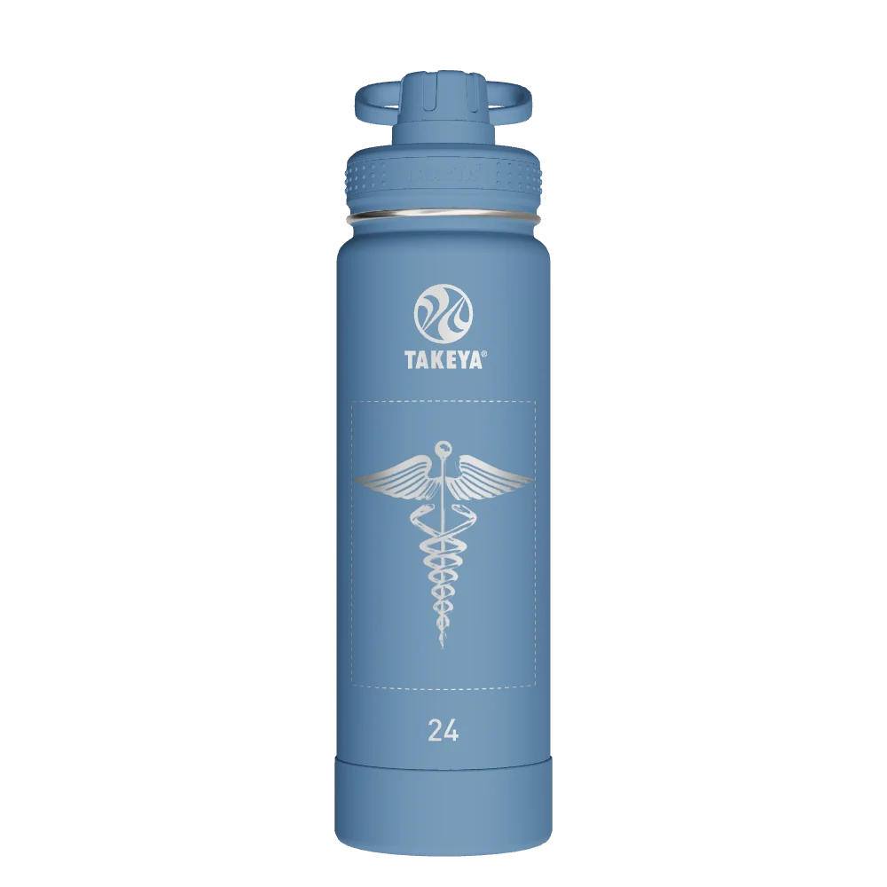 Takeya Actives Water Bottle With Spout Lid - 24oz Bluestone - Model 51216-TAKEYA-ACTIVES-WATER-BOTTLE-WITH-SPOUT-LID-CUSTOMIZED-175-24OZ-BLUESTONE